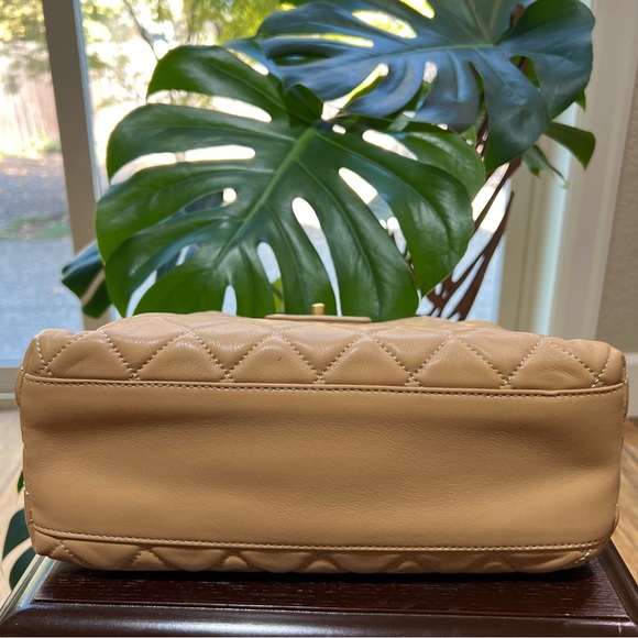 CHANEL Lambskin Small Quilted CC Tote Beige - Picture 7 of 15